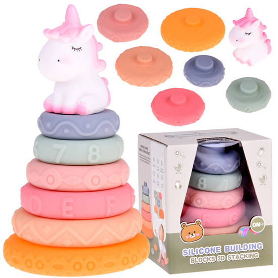 Gummy sensory pyramid with studs blocks + unicorn ZA5172