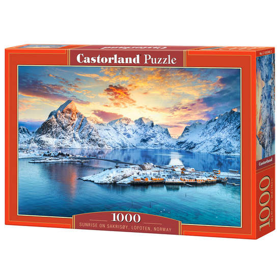 1000-piece puzzle Sunrise on Sakrisoy, Lofoten, Norway C-105366-2