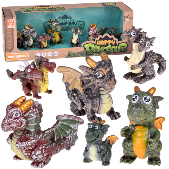 Fairy Tale Dragon Figurine Set 6 pcs – Magical Creatures ZA5883