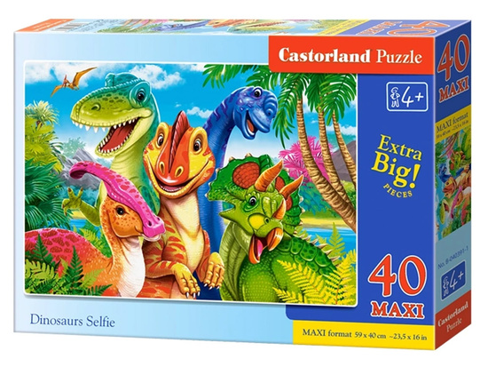 Puzzle 40-elementów Dinosaurs Selfie - dinozaury 