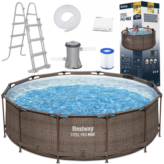Bestway basen Stelażowy 366x100cm 8w1 rattan 56709