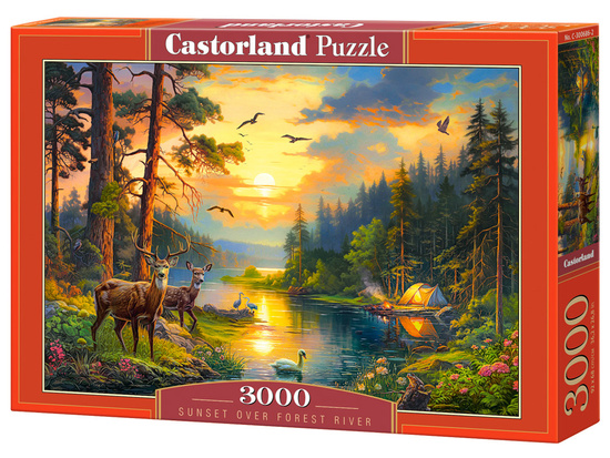 3000 Piece Sunset over Forest River Puzzle