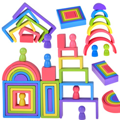 Wooden Montessori puzzle - pieces of different shapes ZA5859