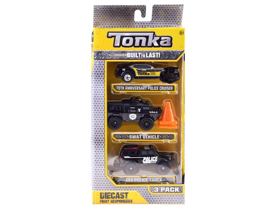 Hasbro TONKA Vehicle Set POLICE Various metal cars + cones ZA3633