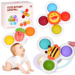 Sensory Bath Toy Fidget Spinner with Suction Cup 3 pcs ZA5340