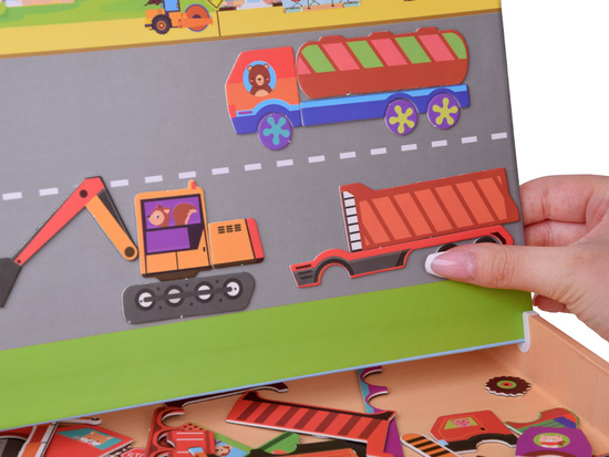 Magnetic Board 2in1 with Magnetic Puzzle Construction Vehicles ZA5352