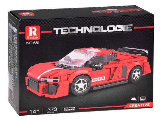 Technical blocks Car RED in the style of a sports coupe 373-piece ZA5782
