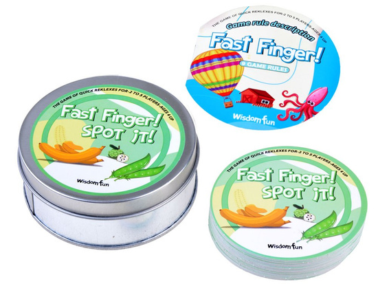 Fast Finger Card Game - Find the Pair of FRUIT and VEGETABLE Round Cards ZA3293