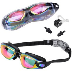 SET UV ANTI-FOG swimming goggles + ear and nose plugs SP0792 RO