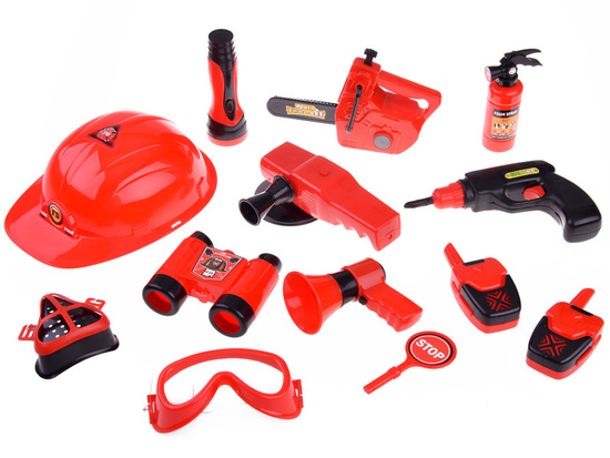 Large set of fireman's helmet saw 13 pieces fire brigade ZA4698