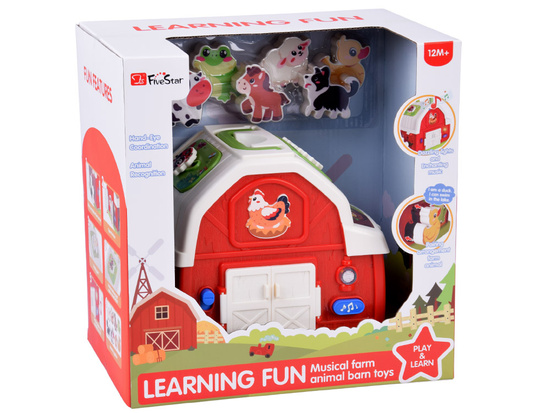 Interactive educational house farm blocks animal sounds sorter ZA5956