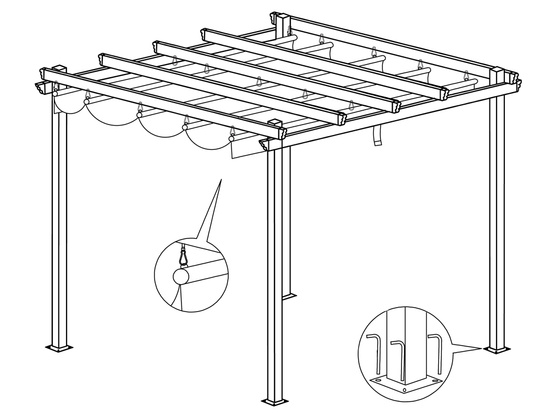 Garden PERGOLA Para Sole ESTIVO 3x3x2.4m Waterproof roof SP0835