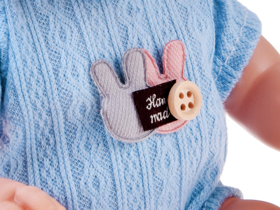 Adorable BOBAS doll 26 cm - light and mobile in a sleepsuit with a hat ZA5831
