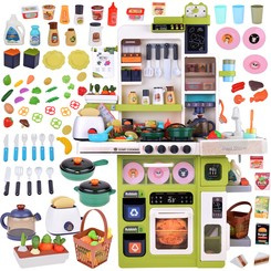 Duża Interaktywna Kuchnia Światło Dźwięk Para Woda naczynia 101ele  ZA5324