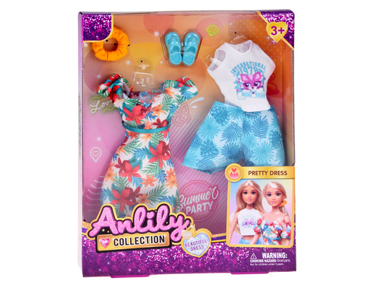 Doll clothes set, holiday styling, dress, accessories ZA5706