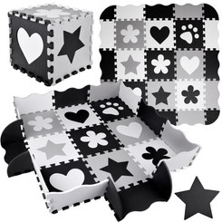 Foam puzzle - Contrast baby mat SHAPES 120x120cm ZA4782
