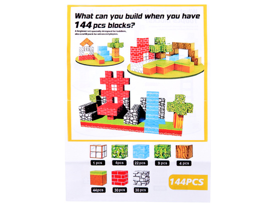 Magnetic construction blocks 144 pieces cubes cubes pixels ZA6005