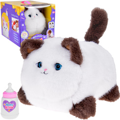 Interactive kitten PUSZEK - meows, purrs and moves his eyes records voice + bottle ZA5480