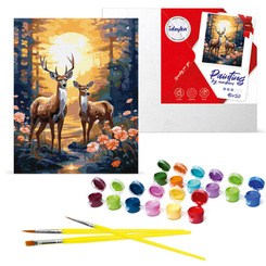Malowanie po numerach 40x50 cm KHO6602 Wdzięczny jeleń  AP0113