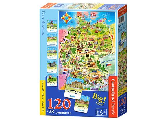 Puzzle Map of Germany 120 pieces + quiz CA0037