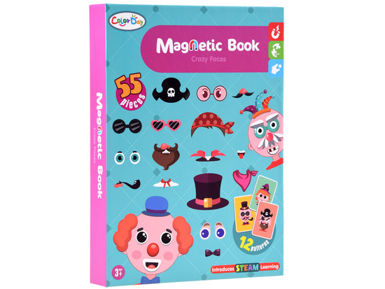 Puzzle magnetyczne Twarze wesołe buźki 55el nauka emocji ZA4409