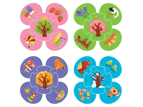 Aksjomat Co pasuje? Pory roku puzzle + książeczka KS0781