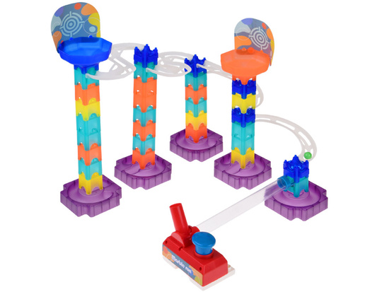 Colorful Marble Run DIY Ball Track with Launcher 58 Pieces ZA5979