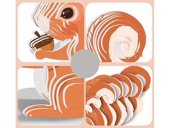Puzzle 3D kartonowy model WIEWIÓRKA zrób to sam DIY 35 ele ZA5720