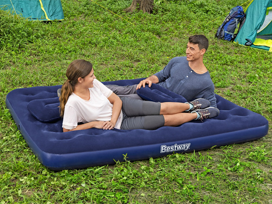 Bestway Inflatable Camping Mattress + Pillows 2-Person 300kg 203x152cm 67374