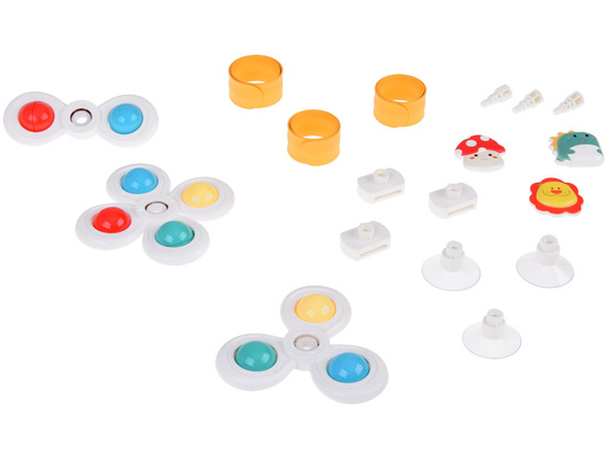 Spinner 2in1 toy with suction cup on the handle 3 pcs sensory ZA5576