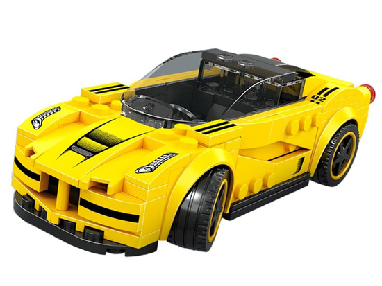 Technical blocks Sports car YELLOW 143-pieces + stickers ZA5742