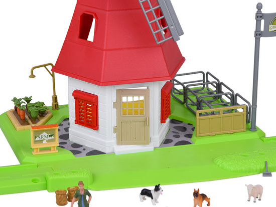 SERIA ZWIERZĘTA FARMA Zestaw WIATRAK młyn 101ele figurki ZA5688