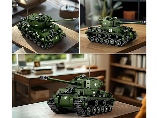 Reobrix Licensed Building Blocks Sherman M4A3E8 Tank 836 pcs ZA5806