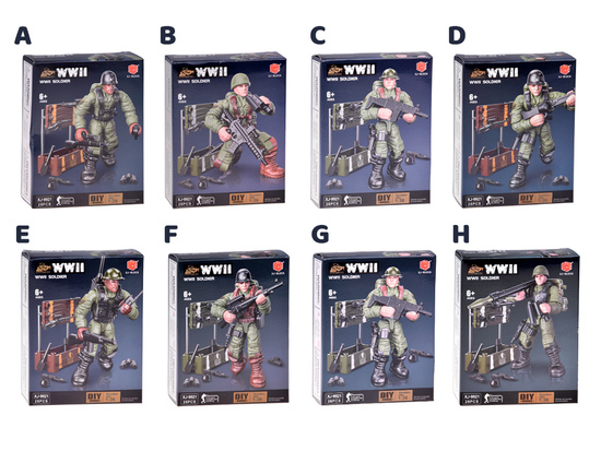 WWII soldier figures, model to assemble, 28 pieces, ZA5723