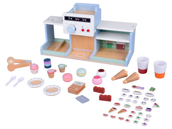 Wooden Coffee Shop & Ice Cream Parlor – Dessert and Ice Cream Playset ZA5937
