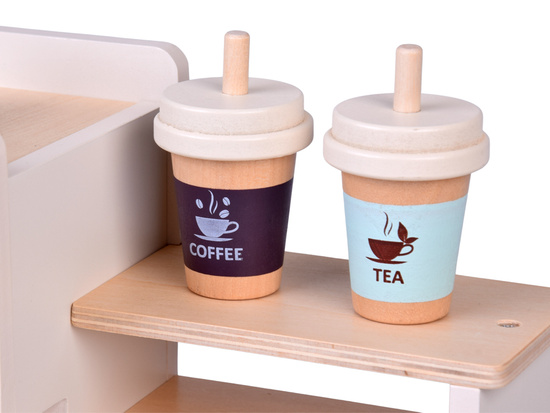 Wooden Coffee Shop Set – Café Playset with Coffee Machine, Cups & Desserts ZA5938