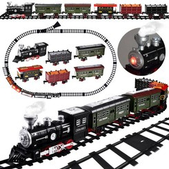 Train with tracks Locomotive with wagons steam + light RC0629