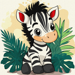 Painting by numbers 30x30cm KHO1273 Happy zebra AP0088