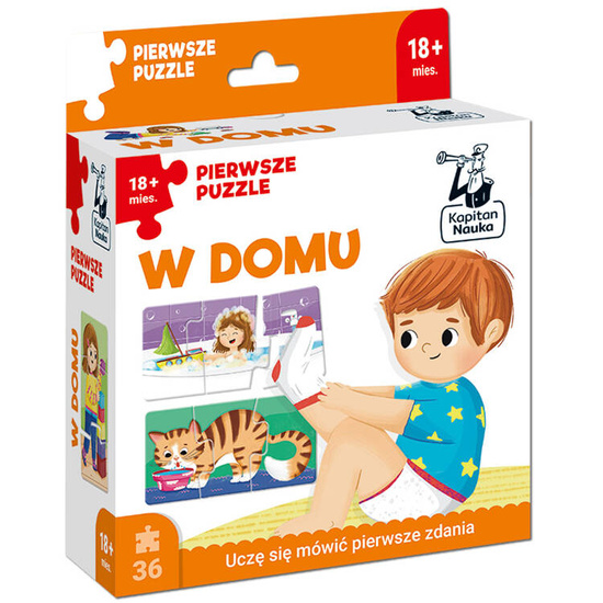 Kapitan Nauka Pierwsze puzzle edukacyjne W domu 36ele + książeczka KS1021