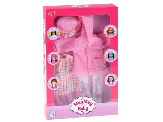 Pink doll clothes set for 36–40 cm doll: Dress, Coat, Hat ZA5839