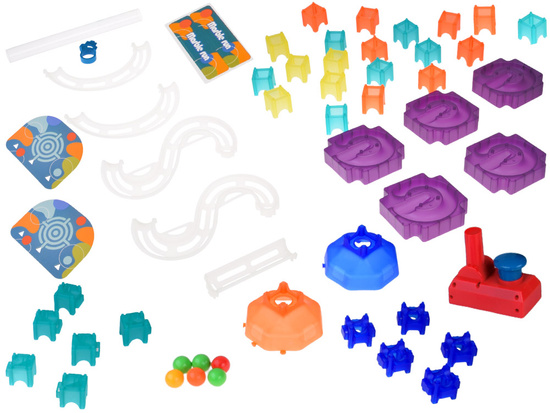 Colorful Marble Run DIY Ball Track with Launcher 58 Pieces ZA5979