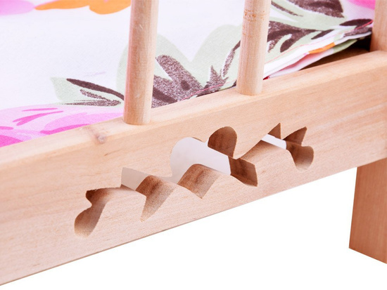 Wooden BED for dolls 50cm + bedding ZA2781