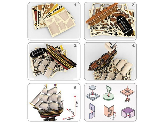 Puzzle 3D statek HMS VICTORY okręt morski ZA1785