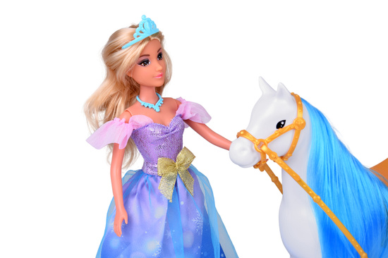 Fairytale princess doll in a ball gown + royal carriage horse ZA5705