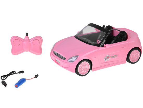 Pink RC Convertible Car with Lights and Remote Control RC0713