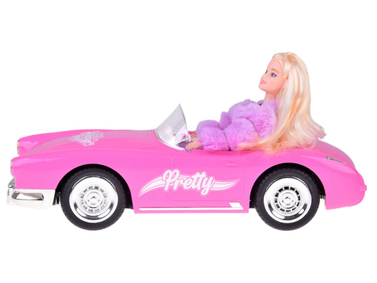 Remote-Control Retro Cadillac Car + Elegant Doll in Fur RC0745