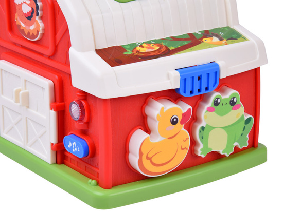 Interaktywny domek edukacyjny farma klocki odgłosy zwierząt sorter ZA5956