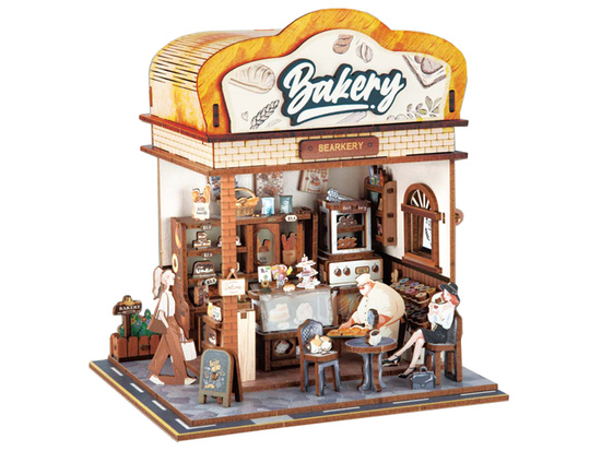 Wooden 3D PUZZLE Bakery building series 179 elements lighting ZA6013