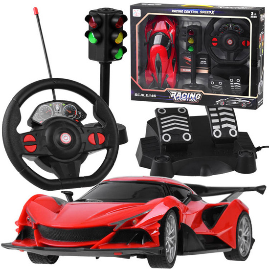 Remote controlled SPORT car + steering wheel + signaling RC0589 CZ