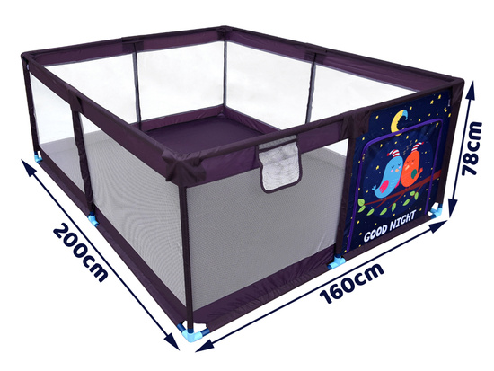 Large baby playpen, dry pool, 160x200 cm, + bag, cover, ZA5712